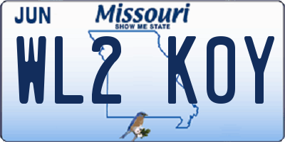 MO license plate WL2K0Y