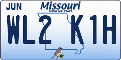 MO license plate WL2K1H