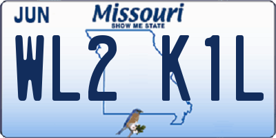 MO license plate WL2K1L