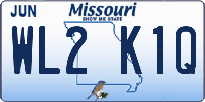 MO license plate WL2K1Q