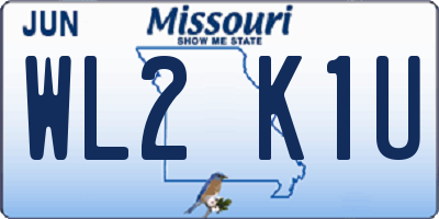 MO license plate WL2K1U