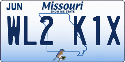 MO license plate WL2K1X