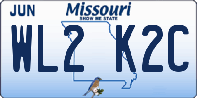 MO license plate WL2K2C