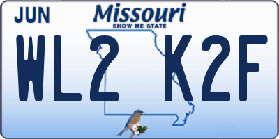MO license plate WL2K2F