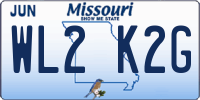 MO license plate WL2K2G