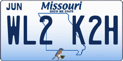 MO license plate WL2K2H
