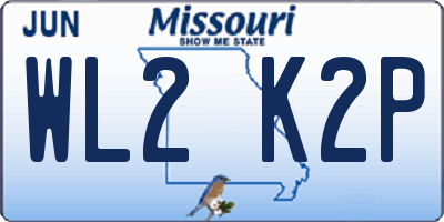MO license plate WL2K2P