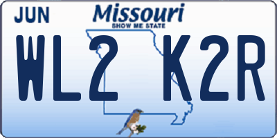 MO license plate WL2K2R