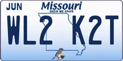 MO license plate WL2K2T