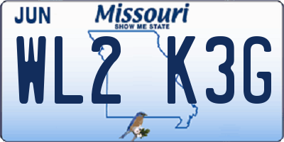 MO license plate WL2K3G