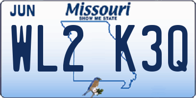 MO license plate WL2K3Q