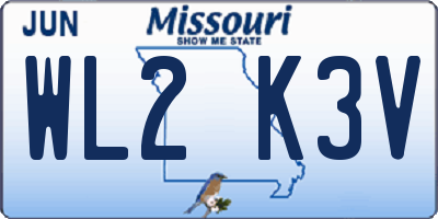 MO license plate WL2K3V