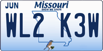MO license plate WL2K3W
