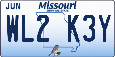 MO license plate WL2K3Y