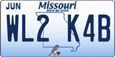 MO license plate WL2K4B