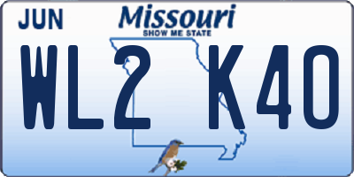 MO license plate WL2K4O