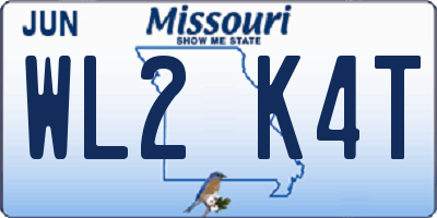 MO license plate WL2K4T