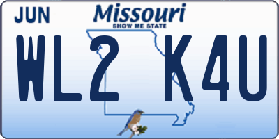 MO license plate WL2K4U