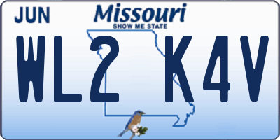 MO license plate WL2K4V