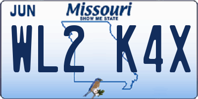 MO license plate WL2K4X