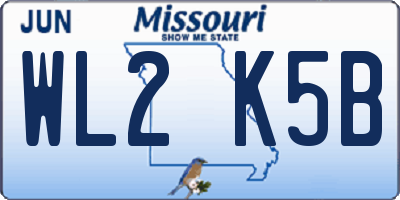 MO license plate WL2K5B