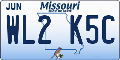 MO license plate WL2K5C