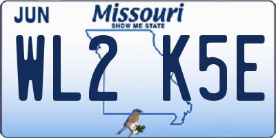MO license plate WL2K5E