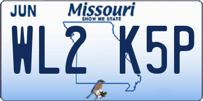 MO license plate WL2K5P