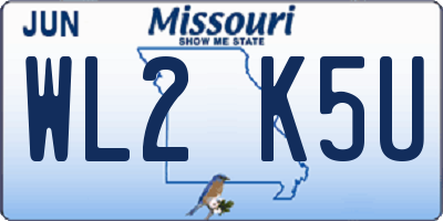 MO license plate WL2K5U