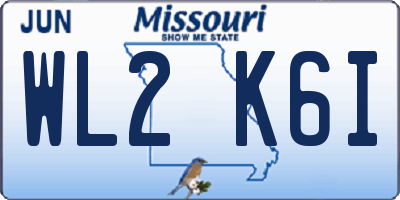 MO license plate WL2K6I