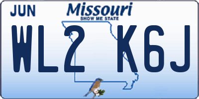 MO license plate WL2K6J