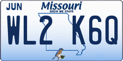 MO license plate WL2K6Q