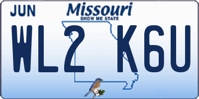 MO license plate WL2K6U