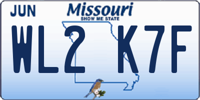MO license plate WL2K7F
