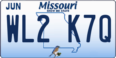 MO license plate WL2K7Q