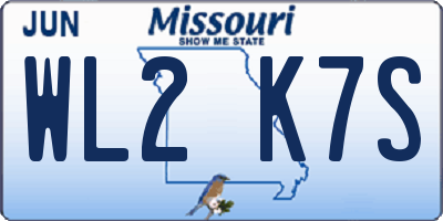 MO license plate WL2K7S