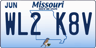 MO license plate WL2K8V