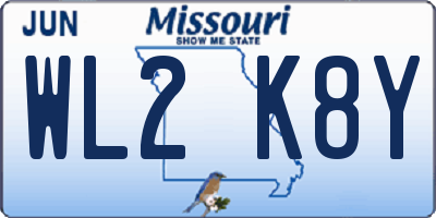MO license plate WL2K8Y