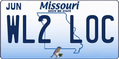MO license plate WL2L0C