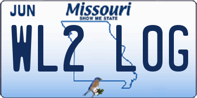 MO license plate WL2L0G