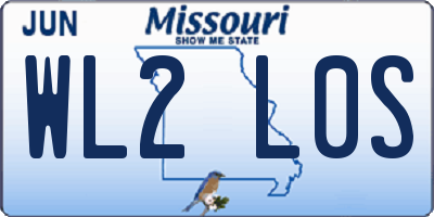 MO license plate WL2L0S