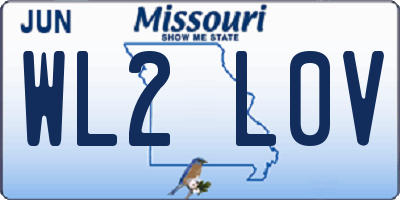 MO license plate WL2L0V