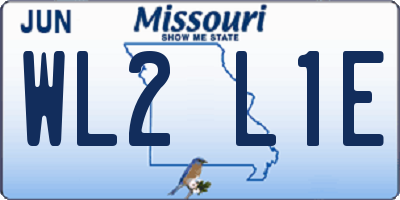 MO license plate WL2L1E