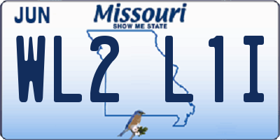 MO license plate WL2L1I