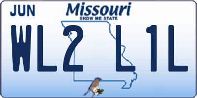 MO license plate WL2L1L