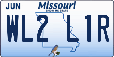 MO license plate WL2L1R