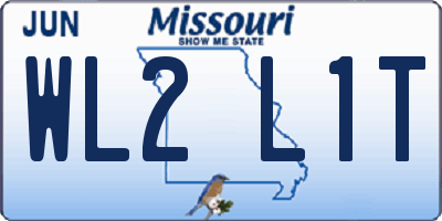 MO license plate WL2L1T