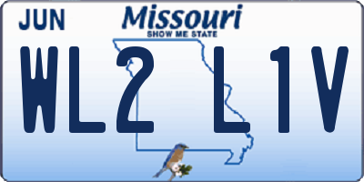 MO license plate WL2L1V