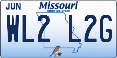MO license plate WL2L2G