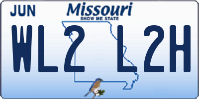 MO license plate WL2L2H